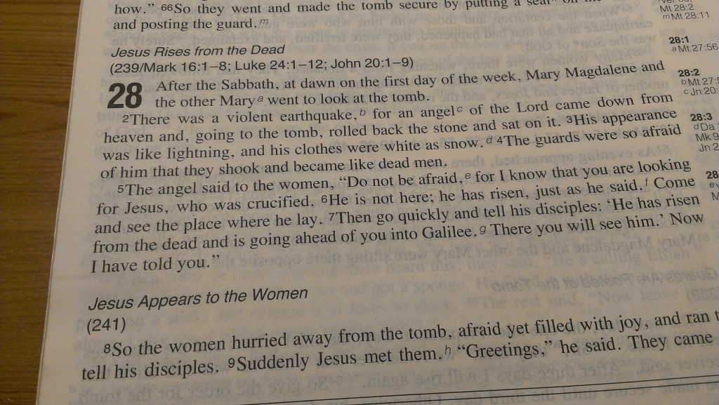 Verse for Easter Sunday Matthew 28v5-7