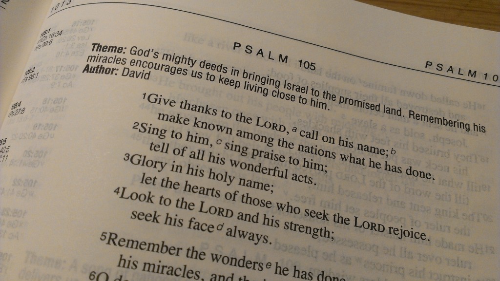 Verse Of The Week Psalm 105 v 1-3