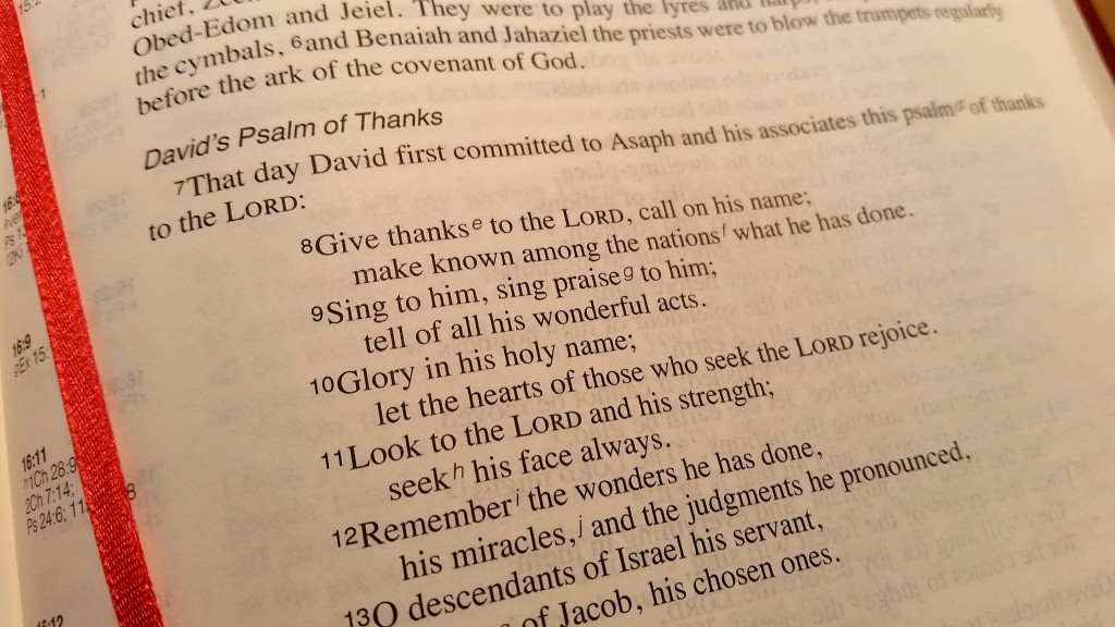 Verse of the week 1 Chronicles 16 v 8 -11