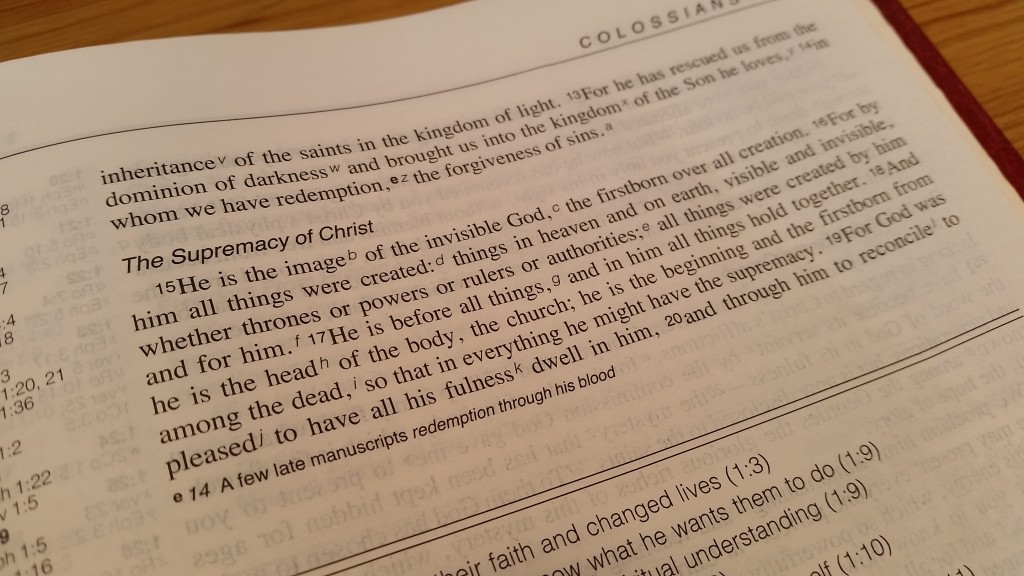 Colossians 1 v 18 - 20