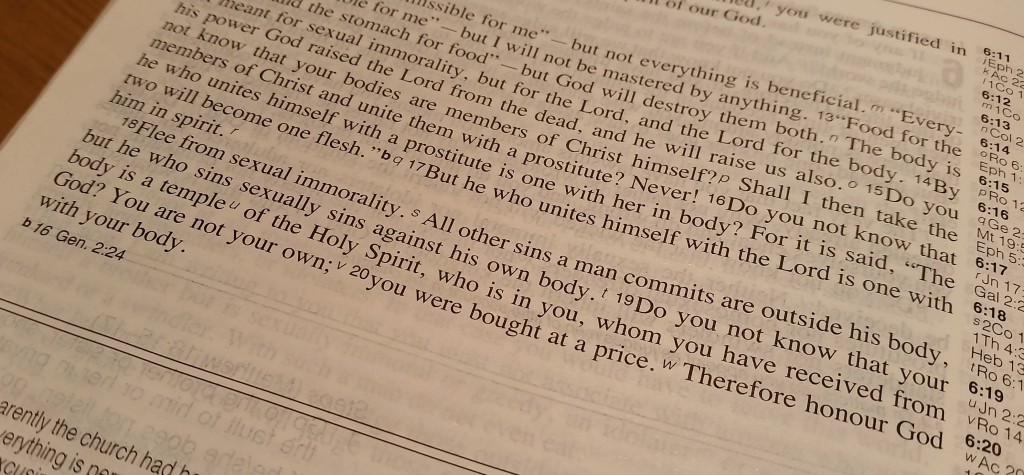 Verse of the week 1 Corinthians 6 v 19-20