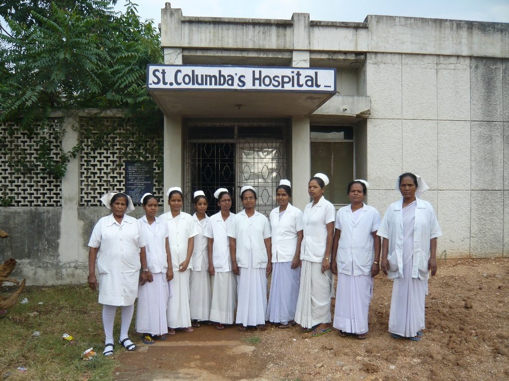 Staff at St Columba's Hospital India