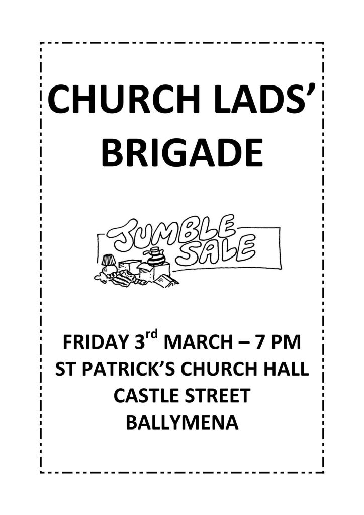 Church Lads & Girls Brigade Grand Spring Jumble Sale