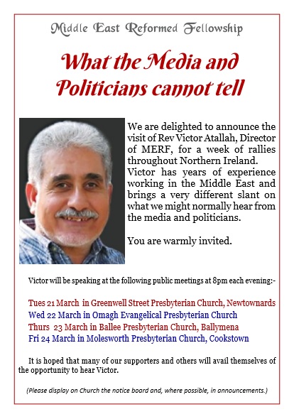 Middle East Reformed Fellowship Director To Visit NI