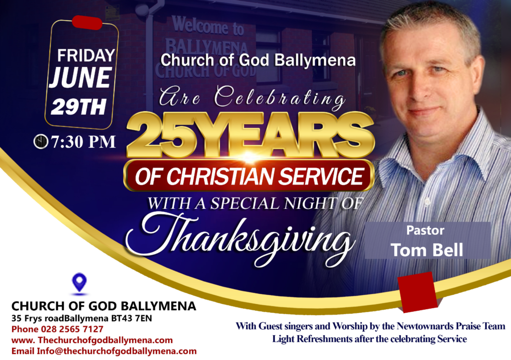 25 Years of Christian Service at Church of God Ballymena