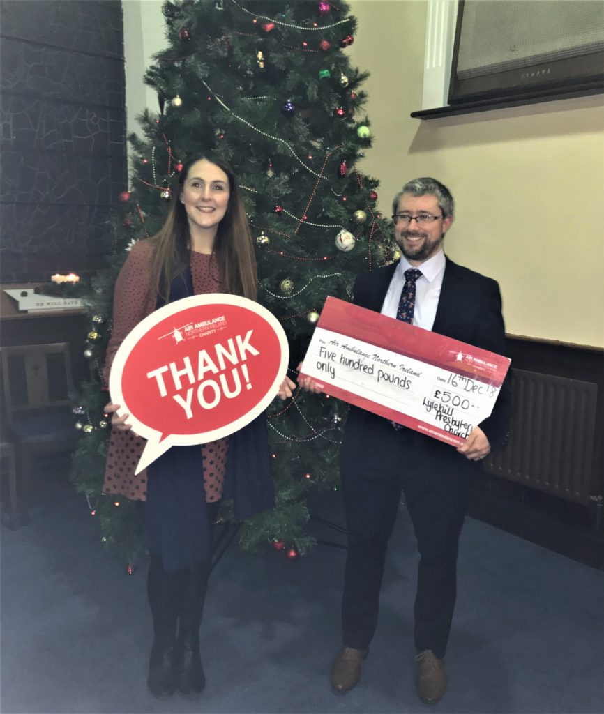 Lylehill Presbyterian Church raise £500 for Air Ambulance NI