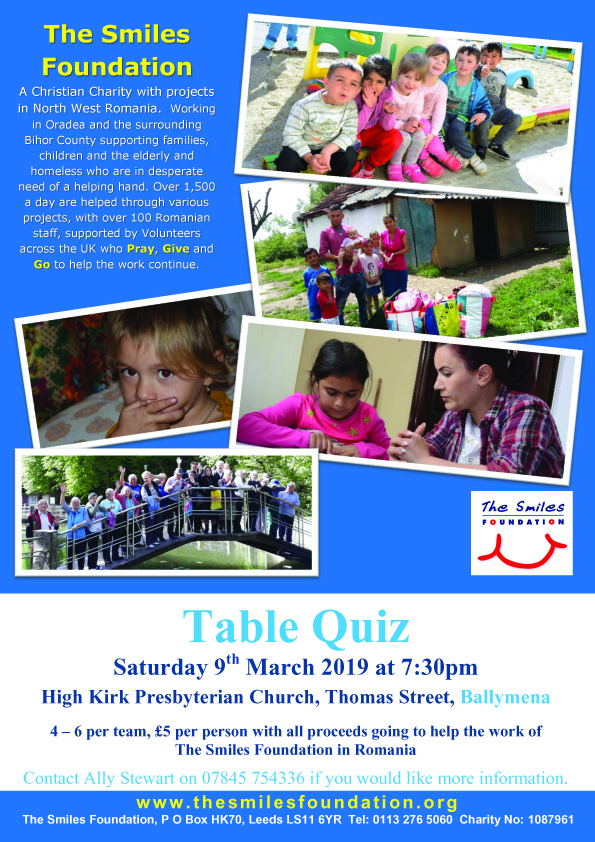 Table Quiz supporting The Smiles Foundation