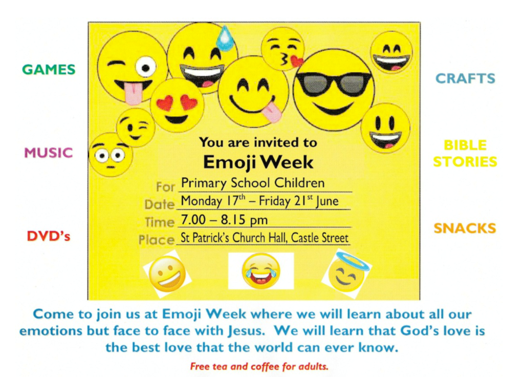 Emoji Children’s Bible Week at St Patrick’s Church Ballymena